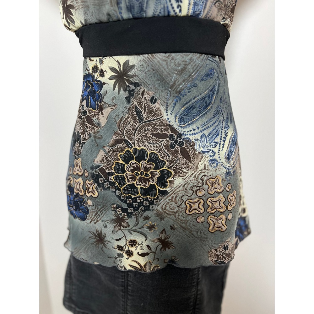 90s/Y2K Fairycore Whismy Boho Floral Blouse Flowy Ruffle Romantic Festival Top - Picture 4 of 12